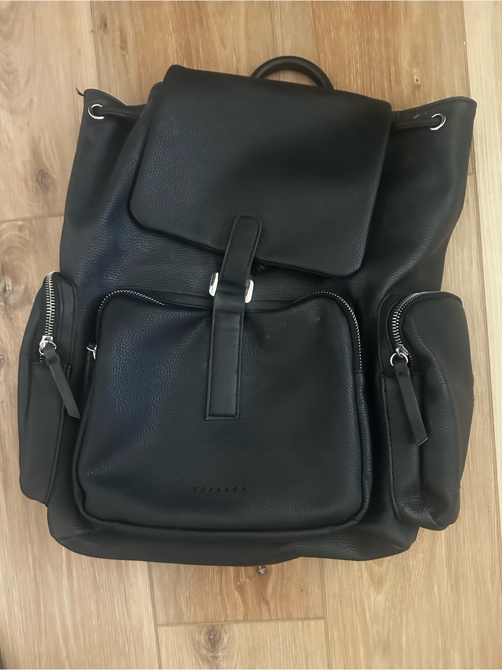 Topshop Faux Leather Backpack